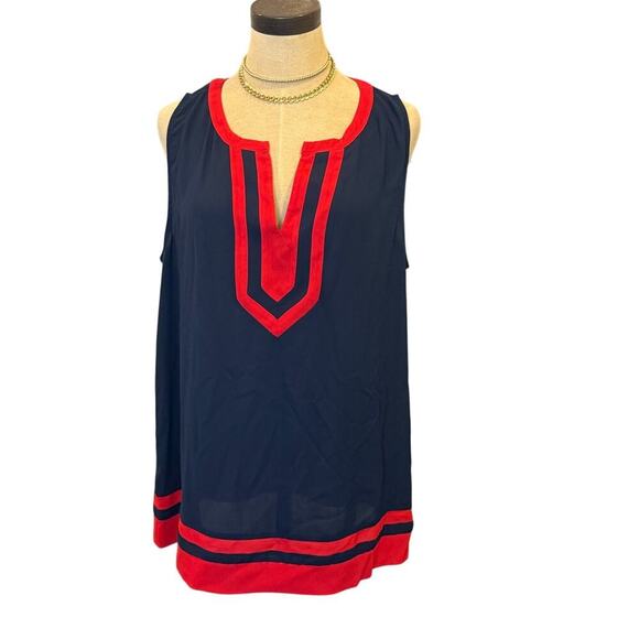 41 HAWTHORNE Red/Blue Tunic Style Top Shirt Women's size XL - Picture 1 of 8